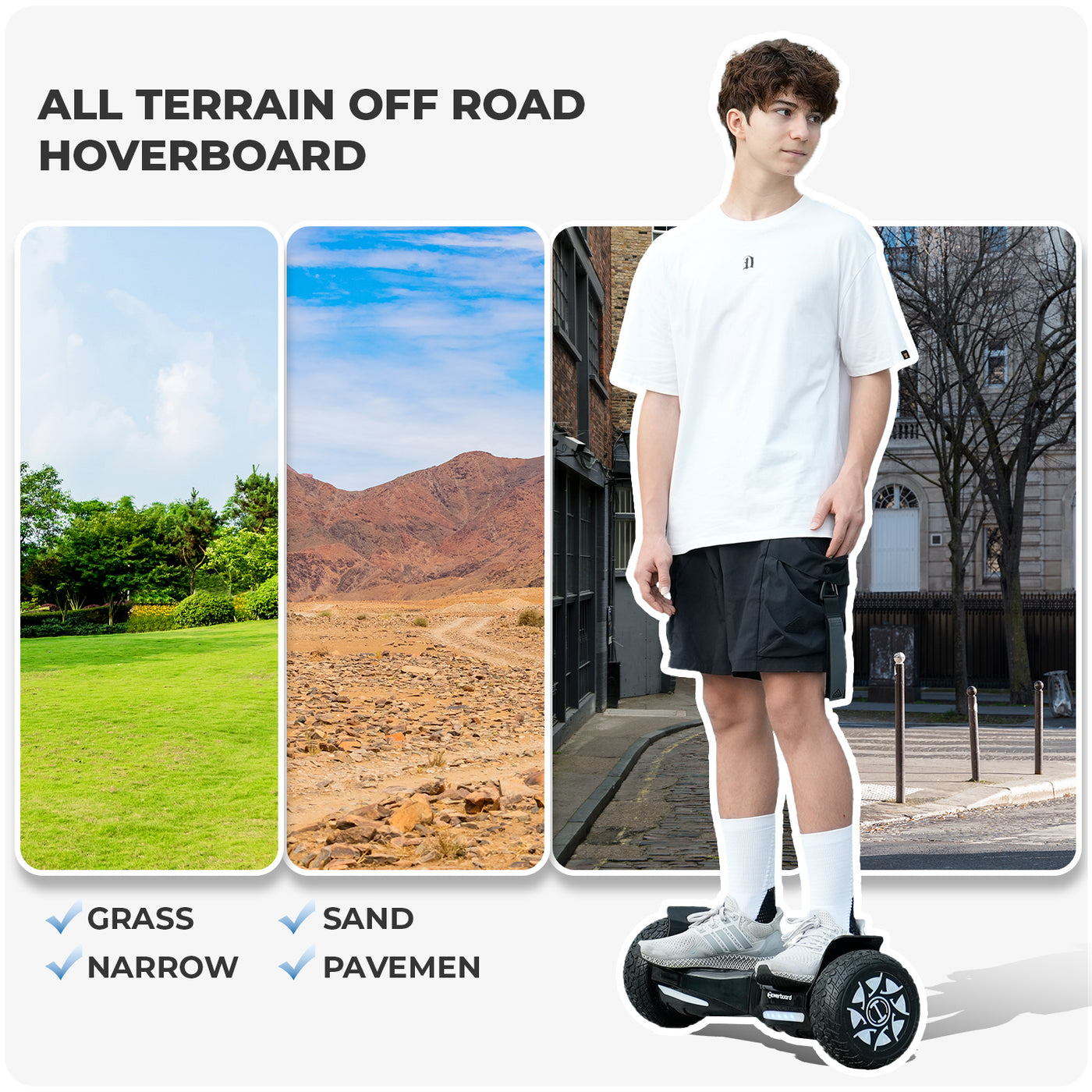 iHoverboard H8Pro Black Off Road Hoverboard 8.5"