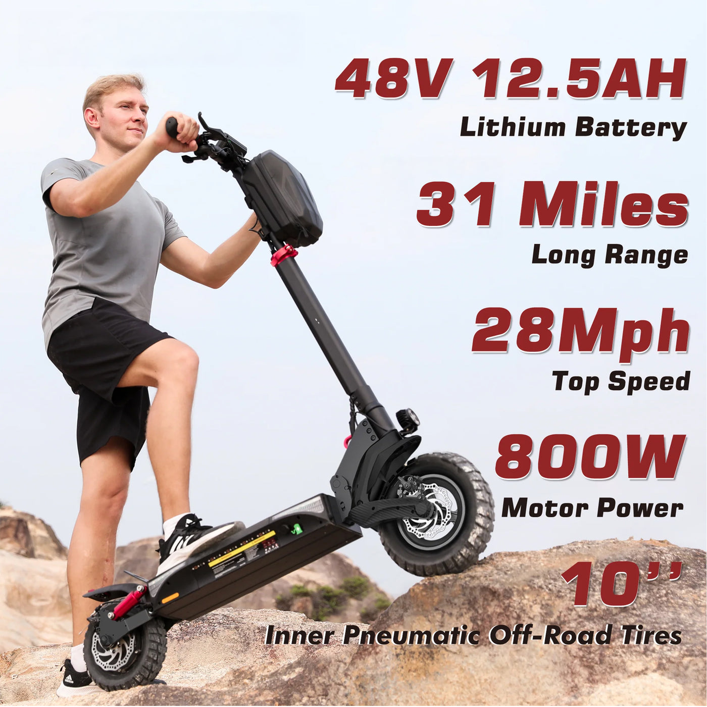 iScooter iX4 800W Off Road Electric Scooter with APP Control