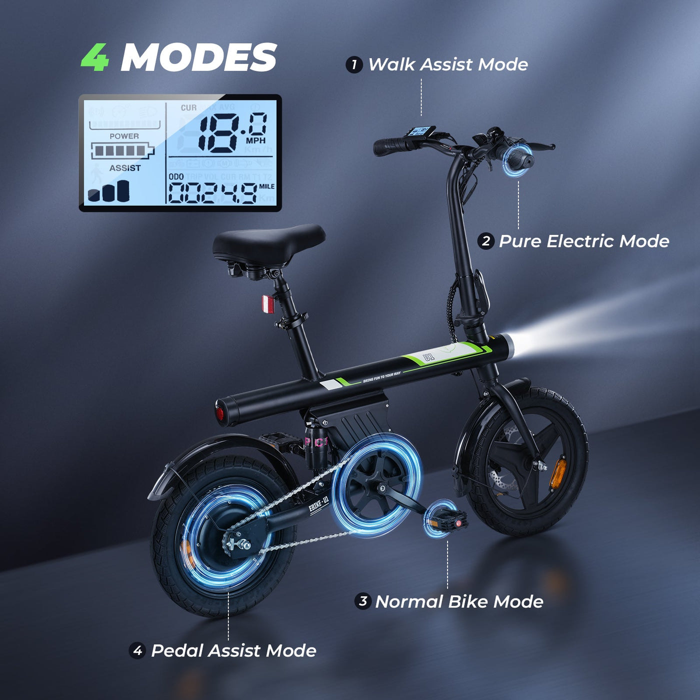 U1 Folding Electric Bike 250W