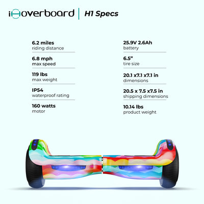 h1 Hoverboard rainbow - specs